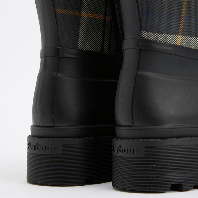 Barbour Dena Wellington Boots Black Tartan