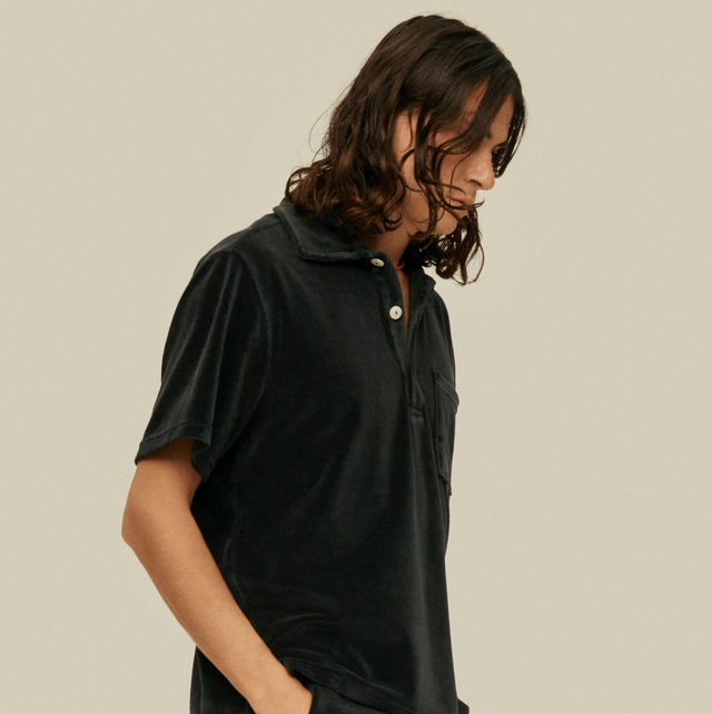 OAS Nearly Black Velour Shirt