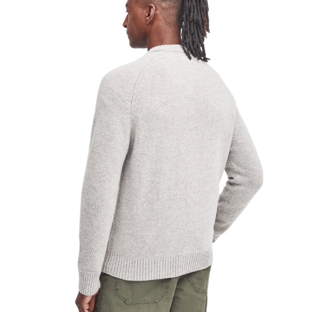Barbour Grangetown Merino Crew Neck Jumper Light Grey  