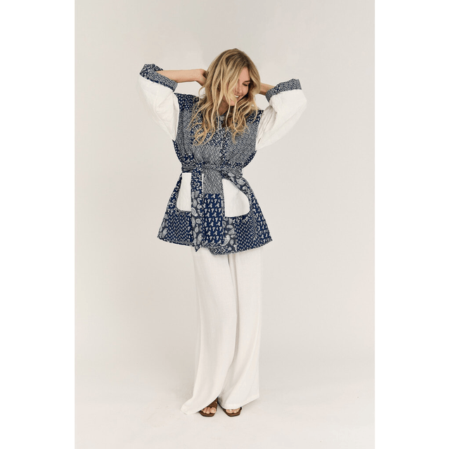 Katie Patch Jacket Navy White