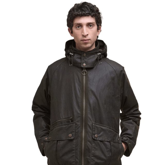 Barbour Re-Engineered Bardon Spey Wax Jacket Olive