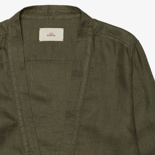 Shatsu San thick linen design Dark Green