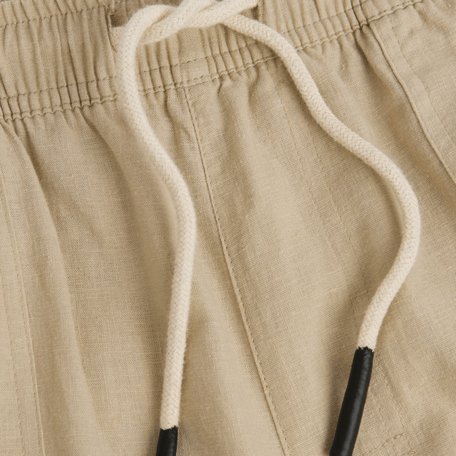 OAS Beige Cargo Linen Pants