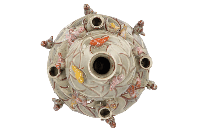 Bird vase moss bubbles L