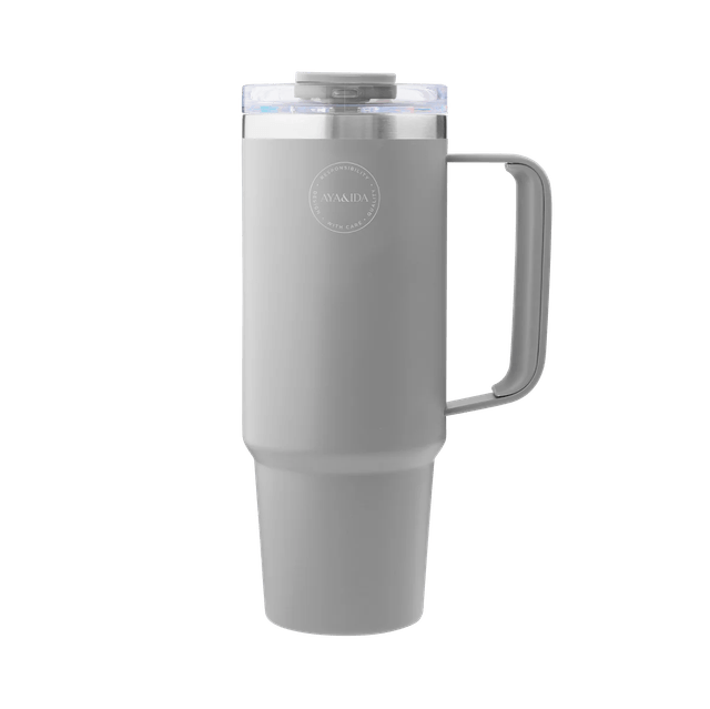Thermo Cup with Straw Light Grey 885ML