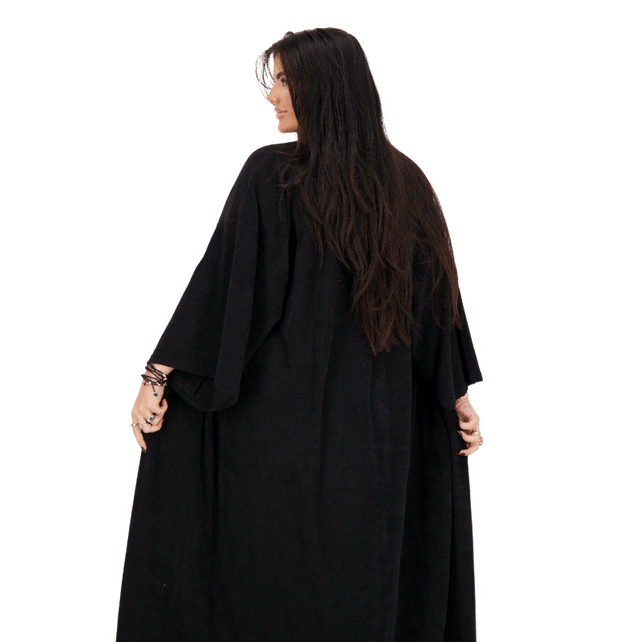 Reinders Brushed Cotton Bathrobe Black