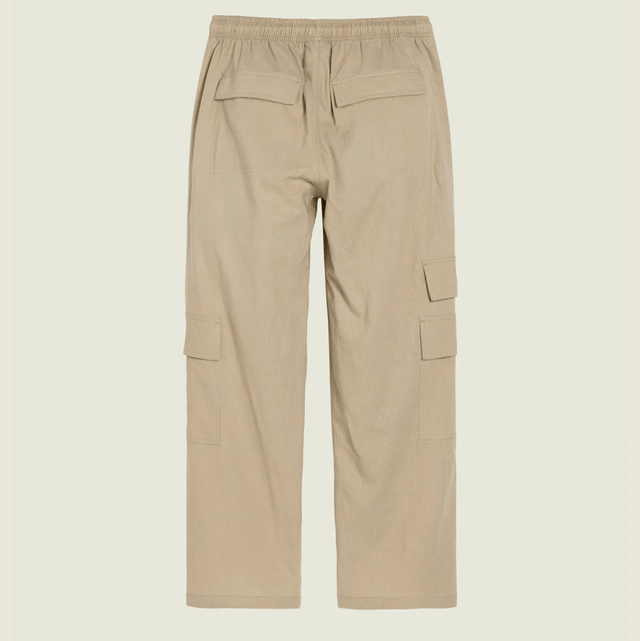 OAS Beige Cargo Linen Pants