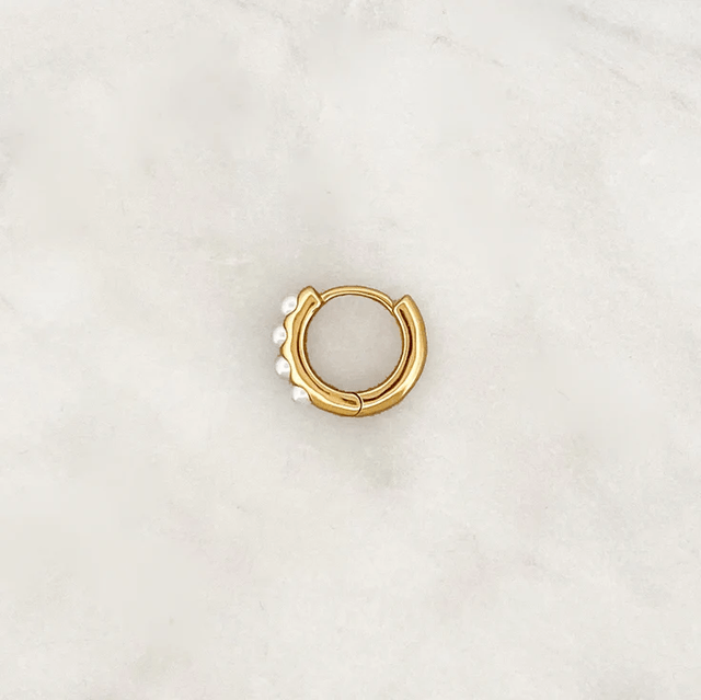 Base Pearl Dot Hoop