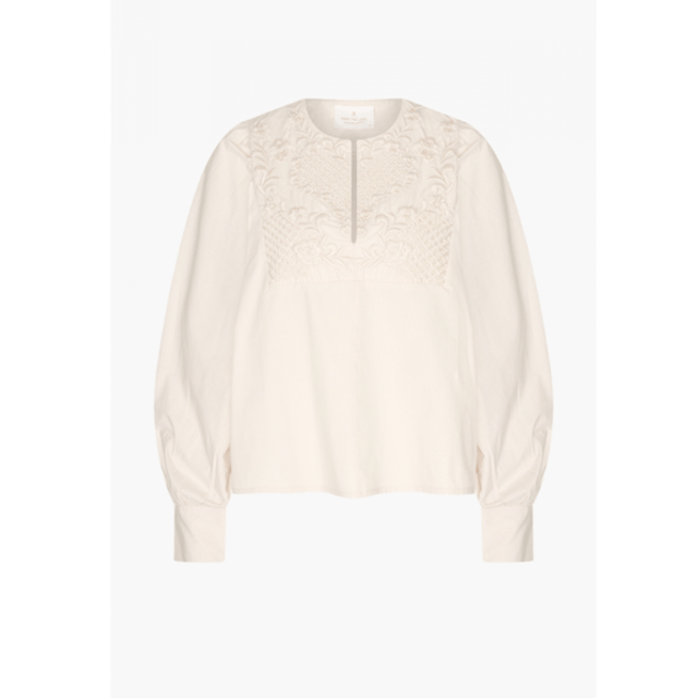 Jeanine3 blouse embroidery Sand