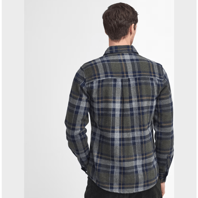 Barbour Snowcap Tailored Checked Shirt Olive Marl