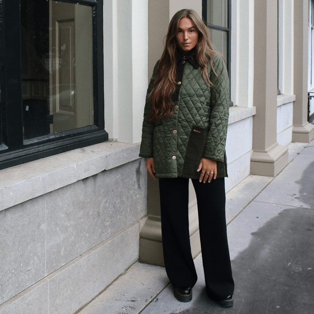 Barbour Reeth Diamond Quilt Jacket Olive/Ancient