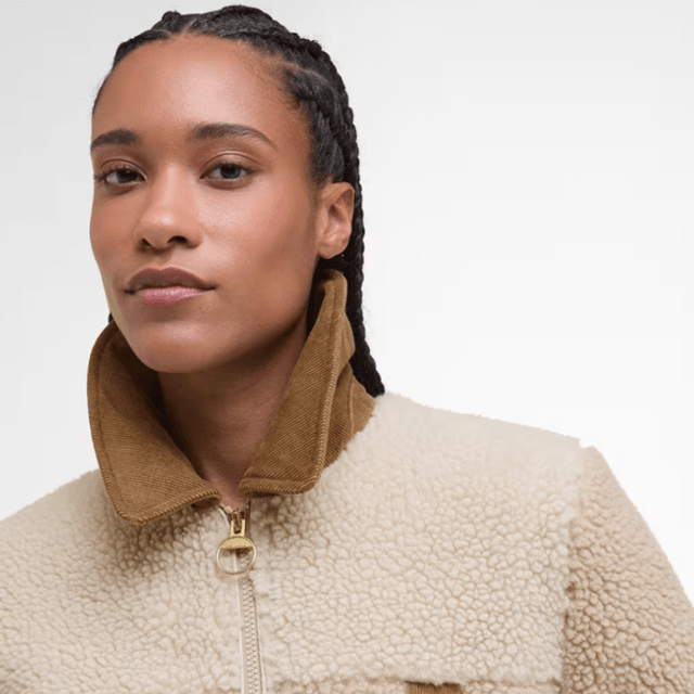 Barbour Malena Fleece Natural Ecru 