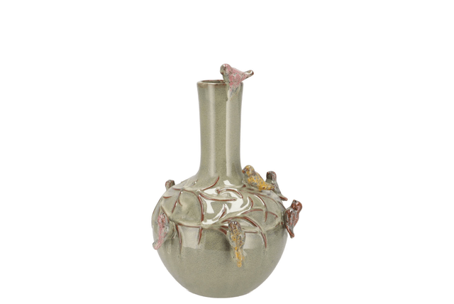 Bird Vase Moss Green Tube M