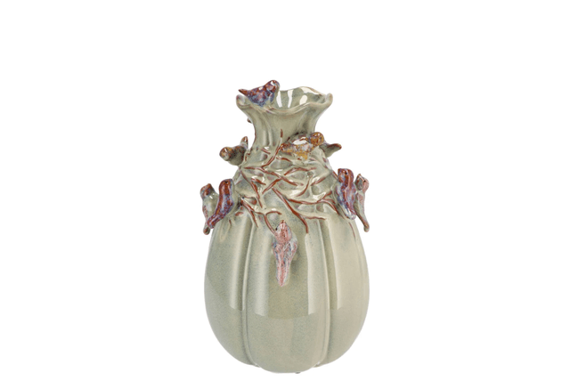 Bird Vase Moss Green S