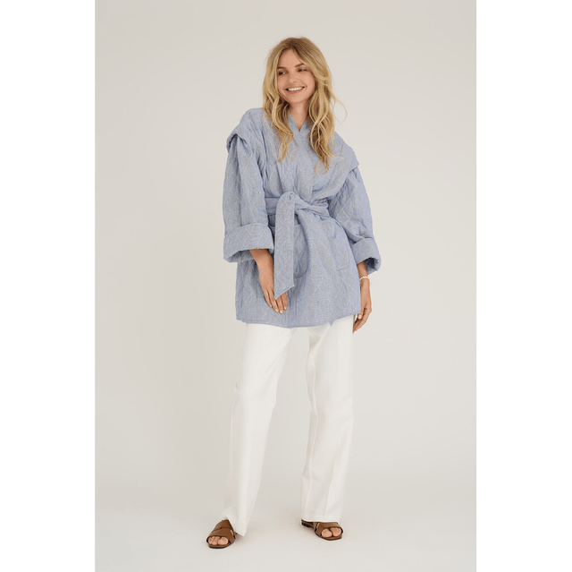 Katie Quilt Jacket Navy White