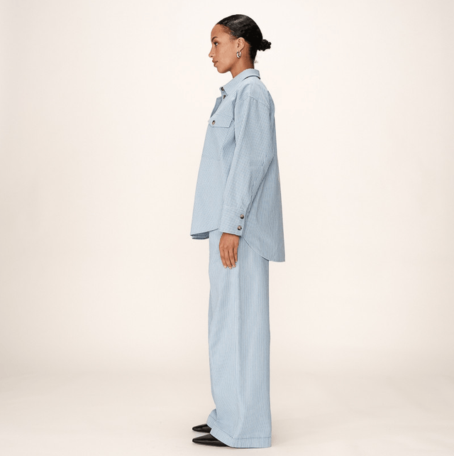 Blouse Shirt Stripe Blue