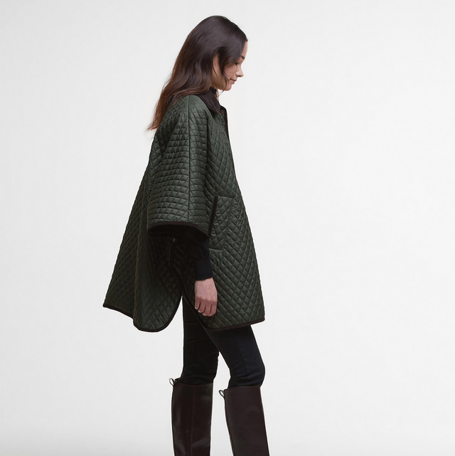 Barbour Oakham Quilted Cape Olive