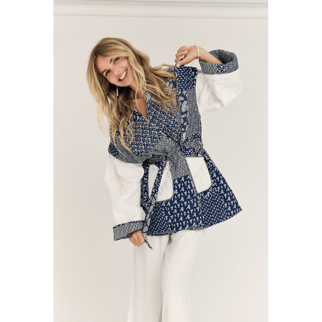 Katie Patch Jacket Navy White
