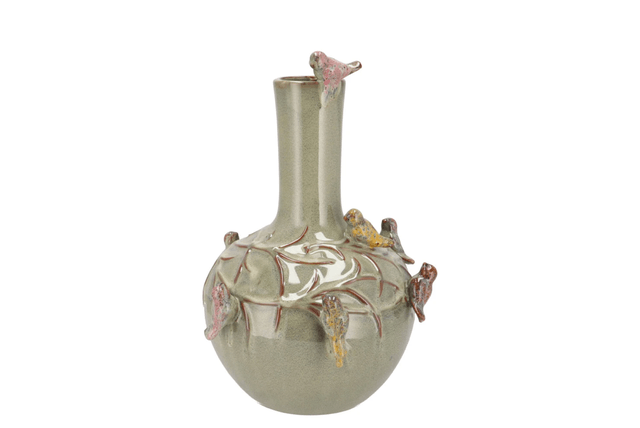 Bird Vase Moss Green Tube L