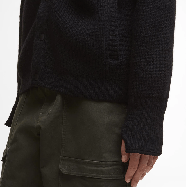 Barbour Middens Knitted Hoodie Black