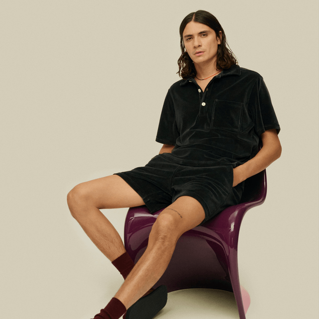 OAS Nearly Black Velour Shorts