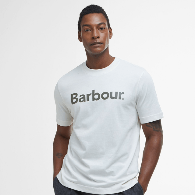 Barbour Logo Relaxed T-Shirt Antique White