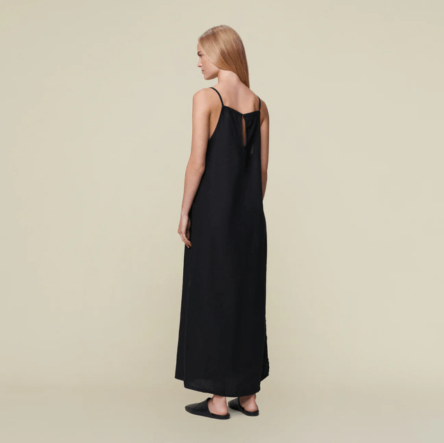 Lois Jeans Aura Linen Dress - Slip Dress Black