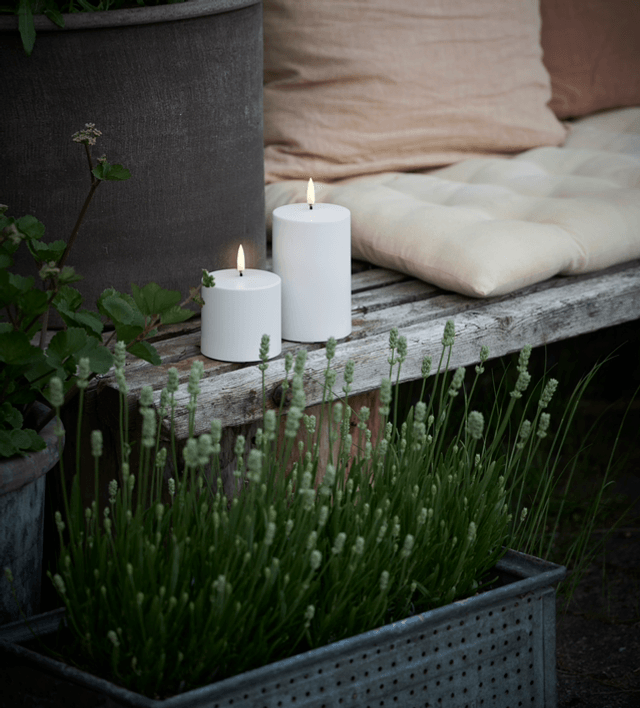 Outdoor Candle White 10,1 x 12,8 cm