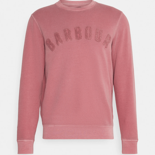 Barbour Washed Prep Logo Crew Sweater Faded Pink