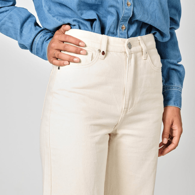 Fleure - White Greige Jeans High Waisted Jeans 