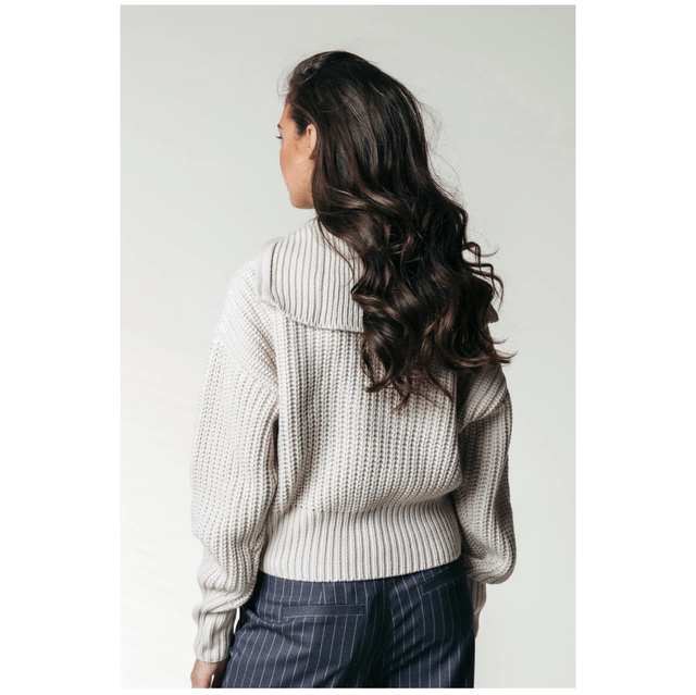 Yfke Knitwear Zip Pullover Fog Beige