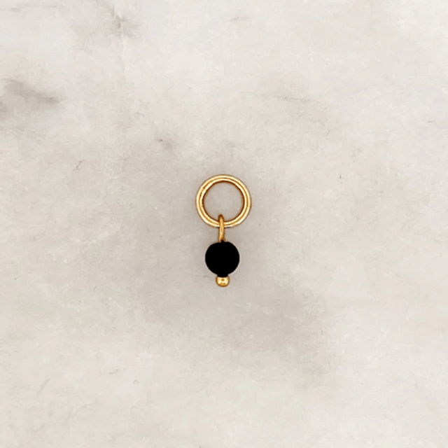  DYO Tiny Black Tourmaline Bead