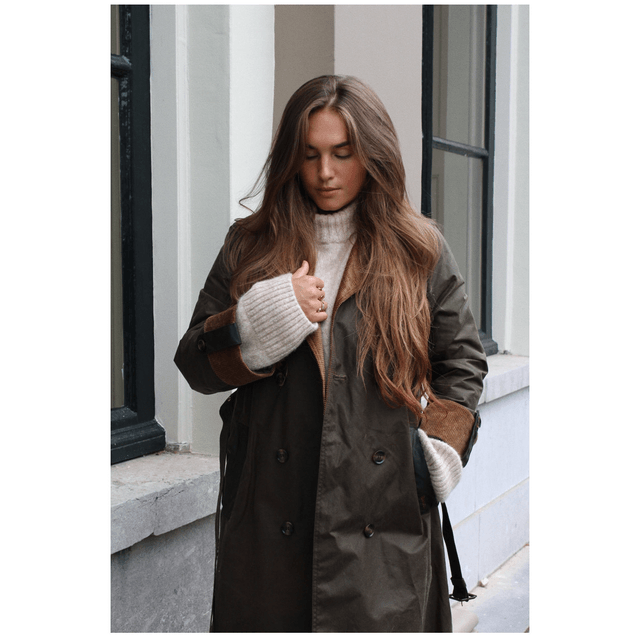 Barbour Brackley Waxed Trench Coat Beech/Archive Olive/Ancient