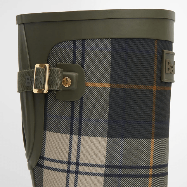 Barbour Dena Wellington Boots Olive Tartan