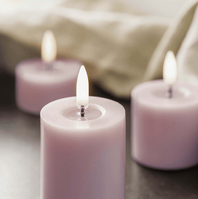 Pillar Candle Lavender Melted 5 x 7,5 cm