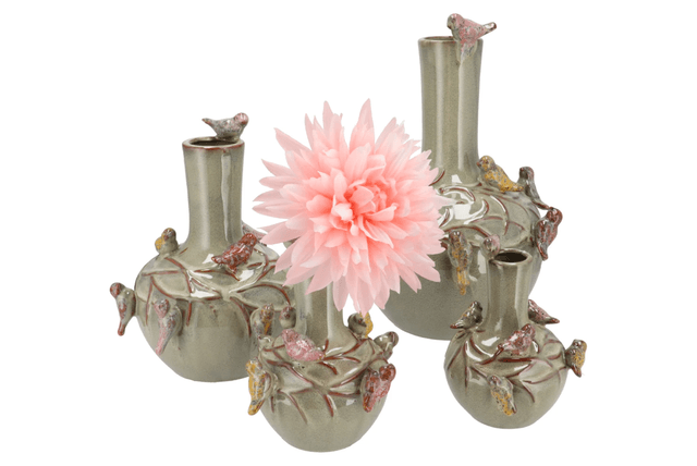 Bird Vase Moss Green Tube S
