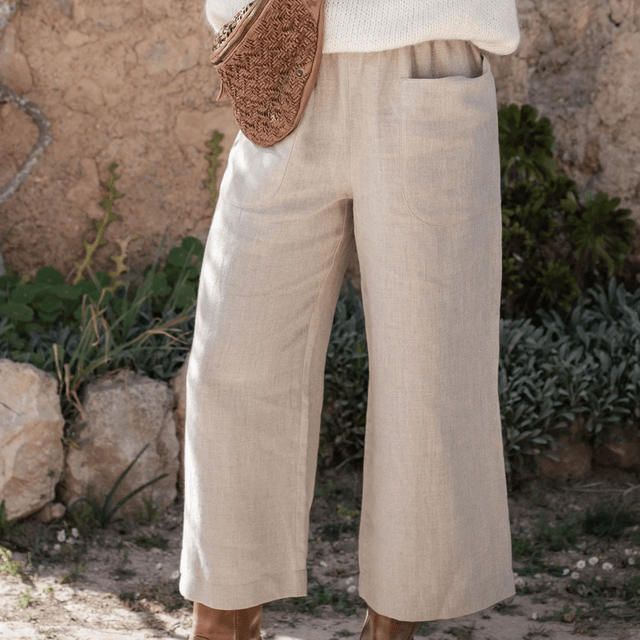 Carpenter linen pants, natural