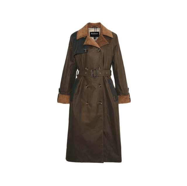 Barbour Brackley Waxed Trench Coat Beech/Archive Olive/Ancient