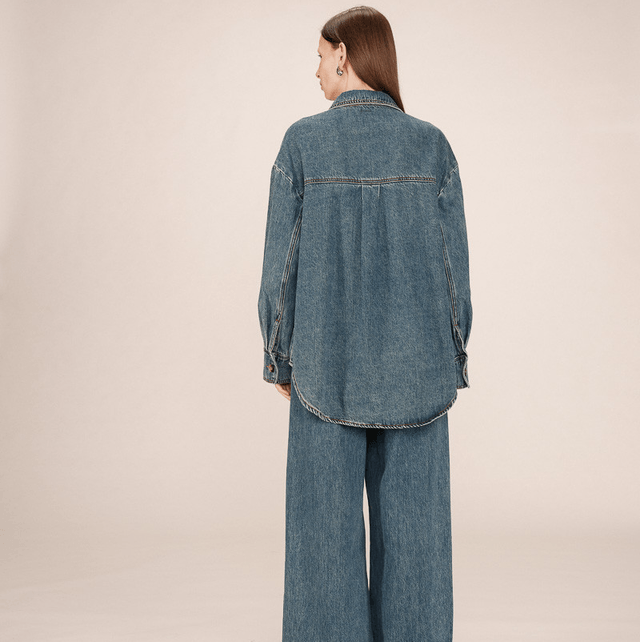Oversized denim shirt vintage blue