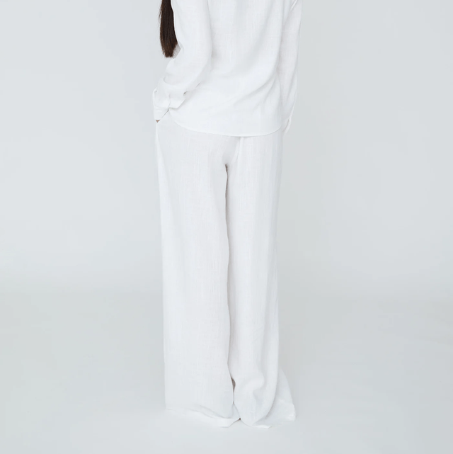 Linen Blend Pants White