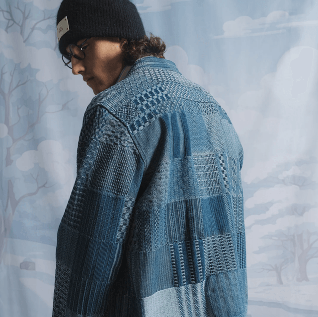 Shatsu Ju San cotton denim patchwork Blue
