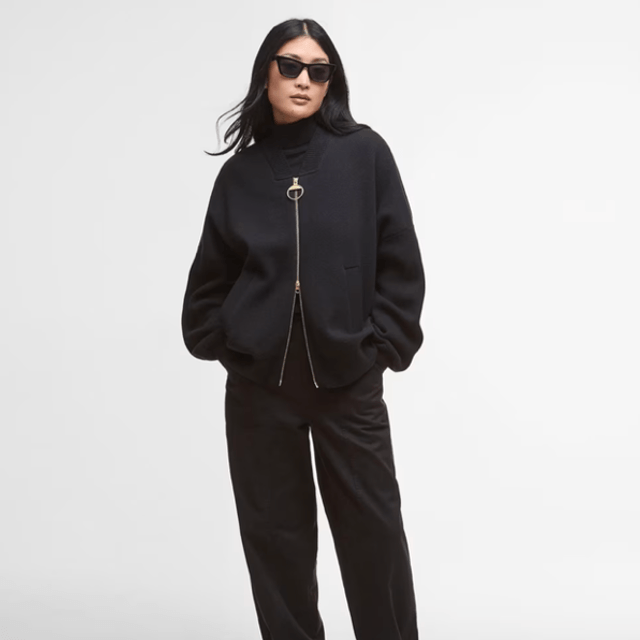 Barbour Milda Knitted Bomber Black