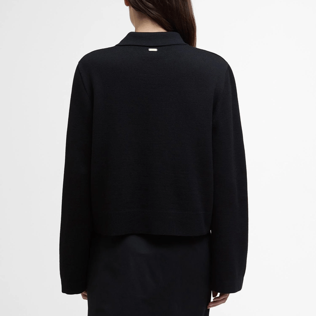 Barbour Alma Knitted Zip Through Cardigan Black