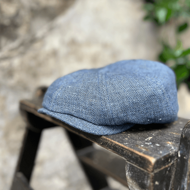 Stetson Hatteras Linen Herringbone - Navy Herringbone 