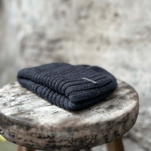 Stetson Beanie Merino Zwart / Grijs 