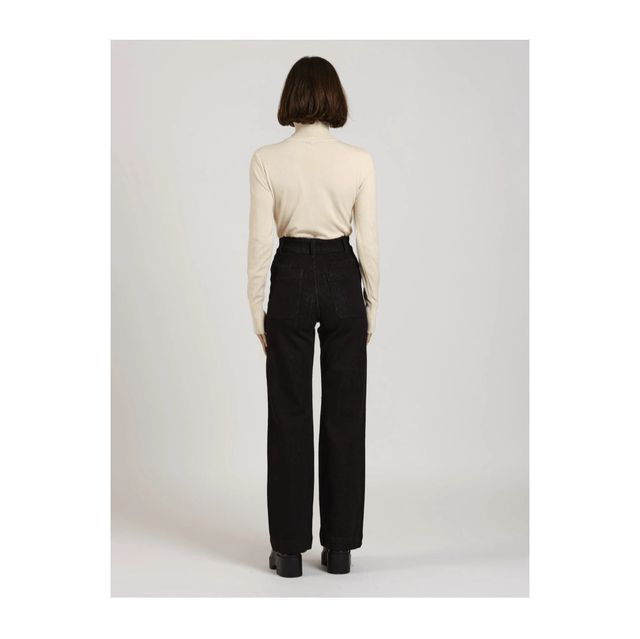 FAUVE high-waisted flared jeans Black