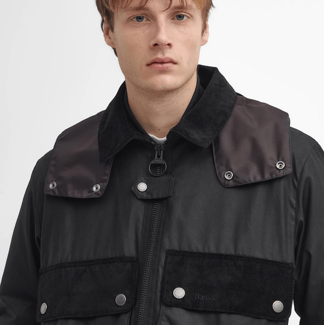 Barbour Re-Engineered Spey Waxed Jacket Classic Black
