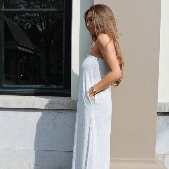 Reinders Modal Strapless Dress Light Grey