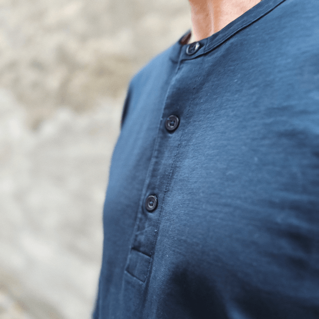 BO LONG SLEEVE HENLEY Total Eclipse