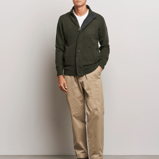 Barbour Essential Patch Zip Thru Seaweed 